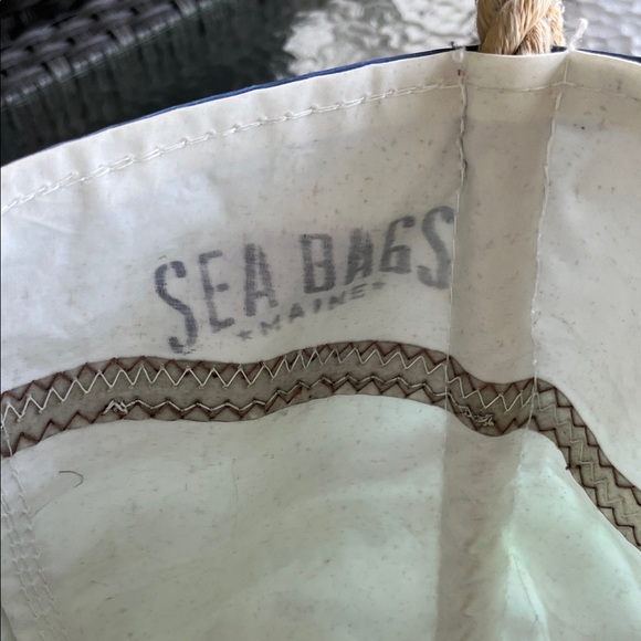 Sea Bags Blue and Tan Tote Bag - Picture 8 of 9